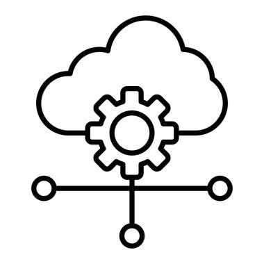 Bulut Ayarları vektör simgesi. Yazdırma, mobil ve web uygulamaları için kullanılabilir.