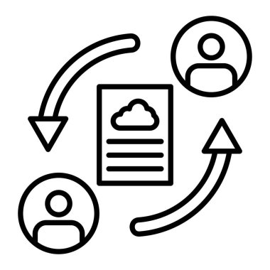 Dosya paylaşımı vektör simgesi. Yazdırma, mobil ve web uygulamaları için kullanılabilir.