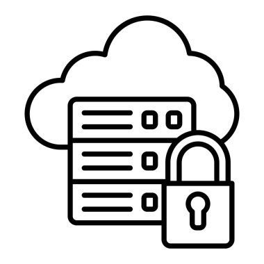 Güvenli Sunucu vektör simgesi. Yazdırma, mobil ve web uygulamaları için kullanılabilir.