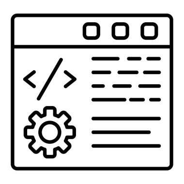 Web kodlama vektör simgesi. Yazdırma, mobil ve web uygulamaları için kullanılabilir.