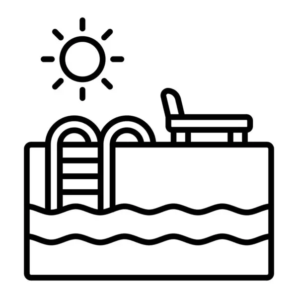 Swimming Pool Vector Icon Can Used Printing Mobile Web Applications — Stock Vector