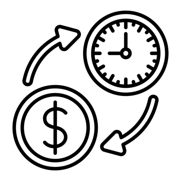 Час Гроші Вектор Значок Може Використовуватися Друку Мобільних Веб Додатків — стоковий вектор