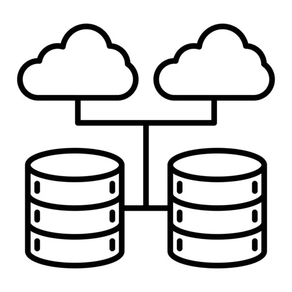 Cloud Database Vector Icon Can Used Printing Mobile Web Applications — Stock Vector