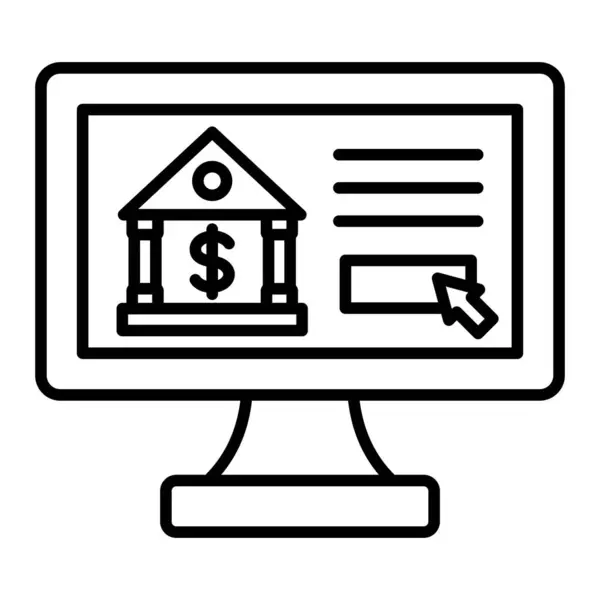 Ícone Vetor Bancário Online Pode Ser Usado Para Impressão Aplicações — Vetor de Stock