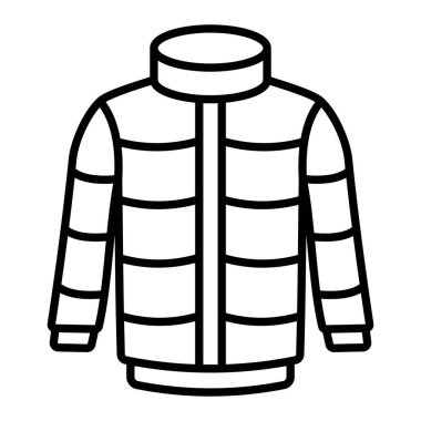 Kış Ceketi vektör simgesi. Yazdırma, mobil ve web uygulamaları için kullanılabilir.