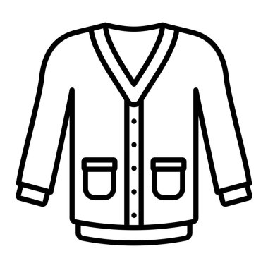 Cardigan vektör simgesi. Yazdırma, mobil ve web uygulamaları için kullanılabilir.