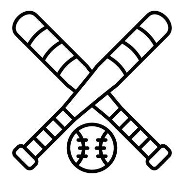 Beyzbol vektör ikonu. Yazdırma, mobil ve web uygulamaları için kullanılabilir.