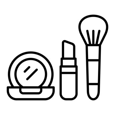 Makyaj vektörü simgesi. Yazdırma, mobil ve web uygulamaları için kullanılabilir.