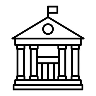 Hükümet Binası vektör simgesi. Yazdırma, mobil ve web uygulamaları için kullanılabilir.