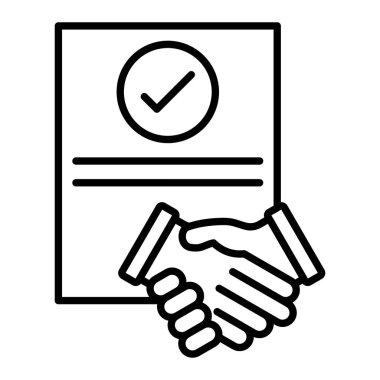 Anlaşma vektör simgesi. Yazdırma, mobil ve web uygulamaları için kullanılabilir.