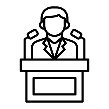 Politikacı vektör simgesi. Yazdırma, mobil ve web uygulamaları için kullanılabilir.