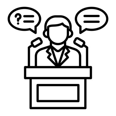 Konuşma vektör simgesi. Yazdırma, mobil ve web uygulamaları için kullanılabilir.