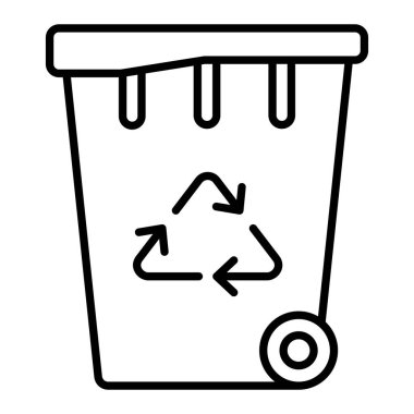 Çöp kutusu vektör simgesi geri dönüşümü. Yazdırma, mobil ve web uygulamaları için kullanılabilir.