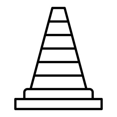 Trafik konisi vektör simgesi. Yazdırma, mobil ve web uygulamaları için kullanılabilir.