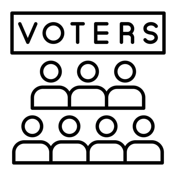 Ikona Wektora Wyborców Może Być Stosowany Drukowania Aplikacji Mobilnych Webowych — Wektor stockowy