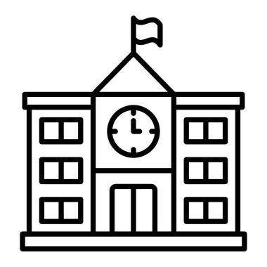 Okul vektör simgesi. Yazdırma, mobil ve web uygulamaları için kullanılabilir.