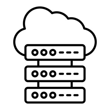 Bulut Depolama vektör simgesi. Yazdırma, mobil ve web uygulamaları için kullanılabilir.