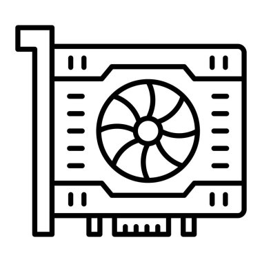 Vga Kart vektör simgesi. Yazdırma, mobil ve web uygulamaları için kullanılabilir.