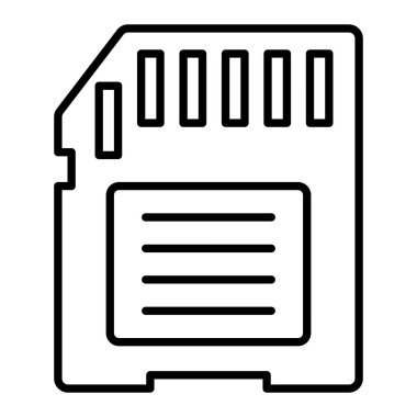 Hafıza kartı vektör simgesi. Yazdırma, mobil ve web uygulamaları için kullanılabilir.