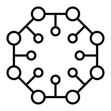 Nanoteknoloji vektör simgesi. Yazdırma, mobil ve web uygulamaları için kullanılabilir.