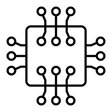 Mikroçip vektör simgesi. Yazdırma, mobil ve web uygulamaları için kullanılabilir.