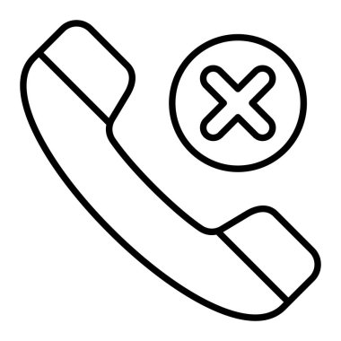 Reddedilmiş vektör simgesi. Yazdırma, mobil ve web uygulamaları için kullanılabilir.