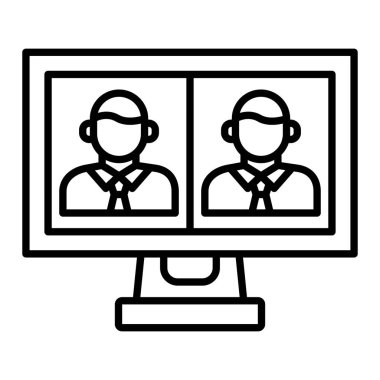 Video Arama vektör simgesi. Yazdırma, mobil ve web uygulamaları için kullanılabilir.