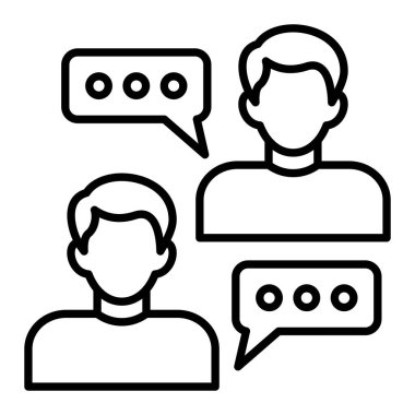 Konuşma vektör simgesi. Yazdırma, mobil ve web uygulamaları için kullanılabilir.