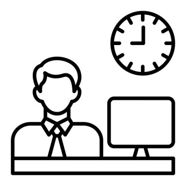 Çalışma Saati vektör simgesi. Yazdırma, mobil ve web uygulamaları için kullanılabilir.