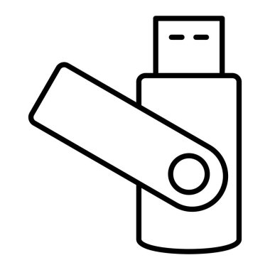 Usb vektör simgesi. Yazdırma, mobil ve web uygulamaları için kullanılabilir.