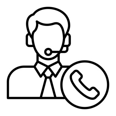 Müşteri hizmetleri vektör simgesi. Yazdırma, mobil ve web uygulamaları için kullanılabilir.