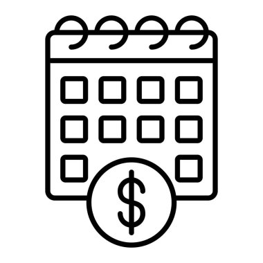 Aylık maaş vektör simgesi. Yazdırma, mobil ve web uygulamaları için kullanılabilir.