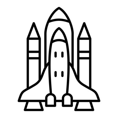 Uzay mekiği vektör simgesi. Yazdırma, mobil ve web uygulamaları için kullanılabilir.