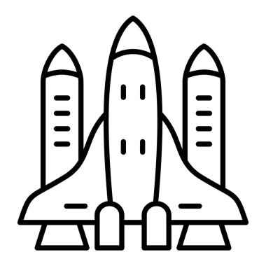 Uzay aracı vektör simgesi. Yazdırma, mobil ve web uygulamaları için kullanılabilir.