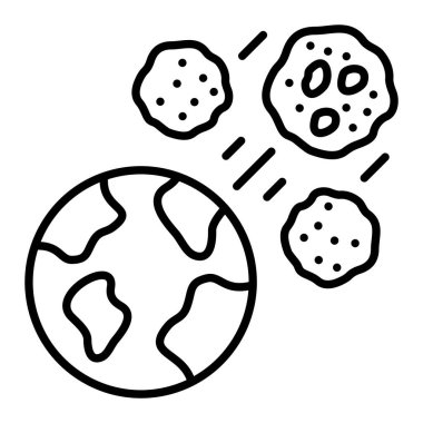 Meteor yağmuru vektör simgesi. Yazdırma, mobil ve web uygulamaları için kullanılabilir.