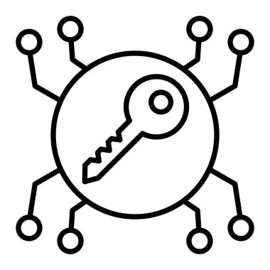 Anahtar Şifreleme Vektör simgesi. Yazdırma, mobil ve web uygulamaları için kullanılabilir.