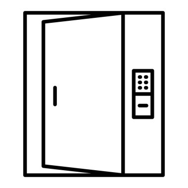 Akıllı Kapı vektör simgesi. Yazdırma, mobil ve web uygulamaları için kullanılabilir.