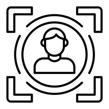 Vektör simgesine odaklan. Yazdırma, mobil ve web uygulamaları için kullanılabilir.