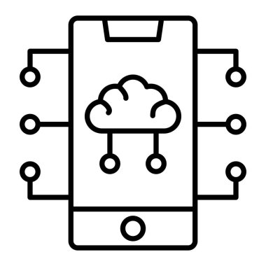 Mobil vektör simgesi. Yazdırma, mobil ve web uygulamaları için kullanılabilir.