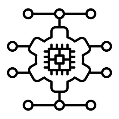 Yapay Zeka vektör simgesi. Yazdırma, mobil ve web uygulamaları için kullanılabilir.