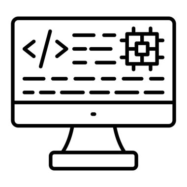 Kodlama vektör simgesi. Yazdırma, mobil ve web uygulamaları için kullanılabilir.