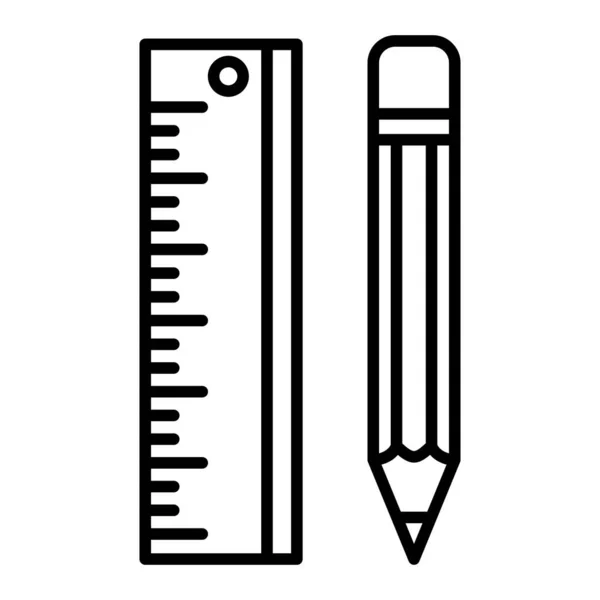 Cetvel Kalem Vektör Simgesi Yazdırma Mobil Web Uygulamaları Için Kullanılabilir — Stok Vektör