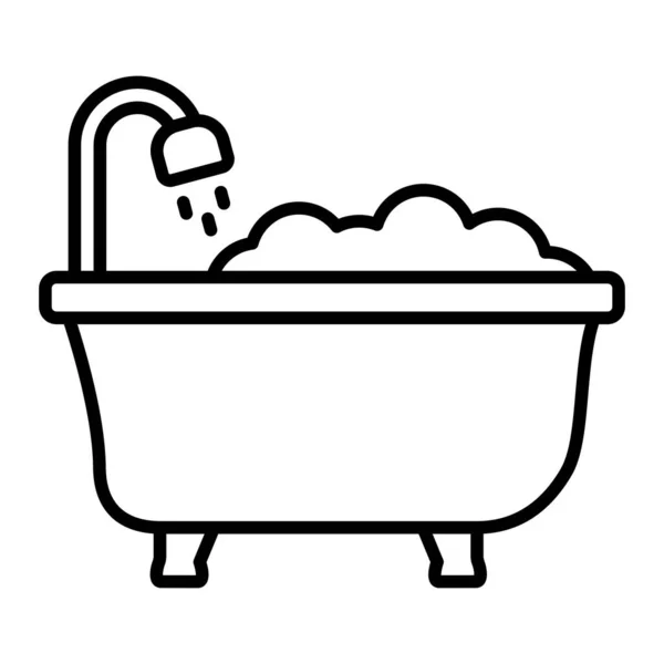 Fürdőkád Vektor Ikon Nyomdai Mobil Webes Alkalmazásokhoz Használható — Stock Vector