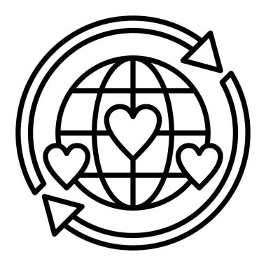 Dünya çapında vektör simgesi. Yazdırma, mobil ve web uygulamaları için kullanılabilir.