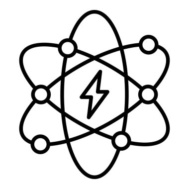 Atom Enerjisi vektör simgesi. Yazdırma, mobil ve web uygulamaları için kullanılabilir.