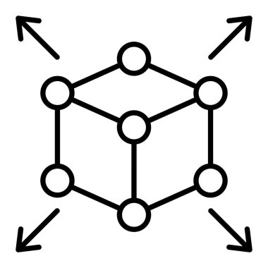 3d model vektör simgesi. Yazdırma, mobil ve web uygulamaları için kullanılabilir.