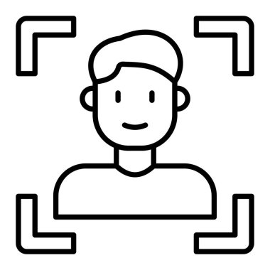 Yüz Tarama vektör simgesi. Yazdırma, mobil ve web uygulamaları için kullanılabilir.