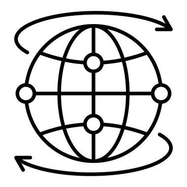 Dünya çapında vektör simgesi. Yazdırma, mobil ve web uygulamaları için kullanılabilir.