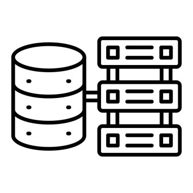 Veritabanı vektör simgesi. Yazdırma, mobil ve web uygulamaları için kullanılabilir.