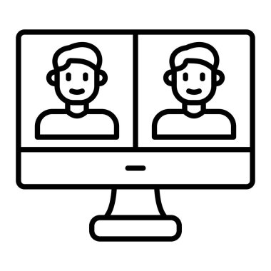 Video Arama vektör simgesi. Yazdırma, mobil ve web uygulamaları için kullanılabilir.